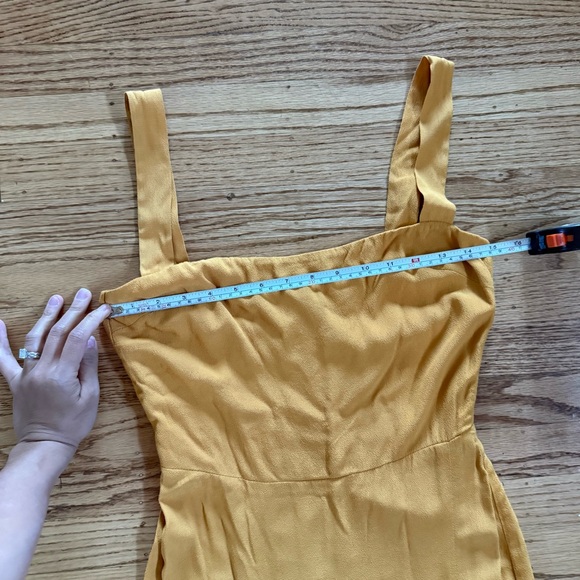 Reformation Satin Midi Dress • Size 4 • Marigold Yellow • Slit Midi - Picture 8 of 10